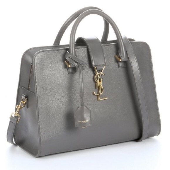 YSL Small Cabas Monogram Fog Gray Smooth Leather - Picture 2 of 8